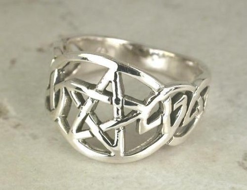 STERLING SILVER FILIGREE CELTIC KNOT STAR RING size 6 style# r0491