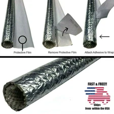 Self Adhesive Heat Shield Sleeve Reflective for Hoses, Wire Harnesses, Exhaust