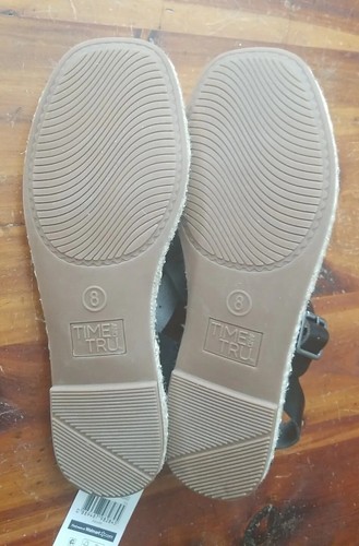 Time and Tru Women's Espadrille Fisherman Flat Black Size (8). New with Tags - Picture 10 of 16