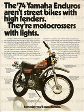 1973 Vintage Magazine Ad 1974 Yamaha Enduro Motorcycles
