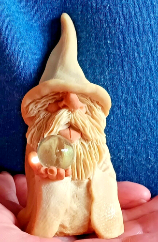 WIZARD WHITE WIZARD Clay Sculpture Magical from Excalibur 3.25×1 5/8x 1.25”Pre-O - Picture 2 of 12