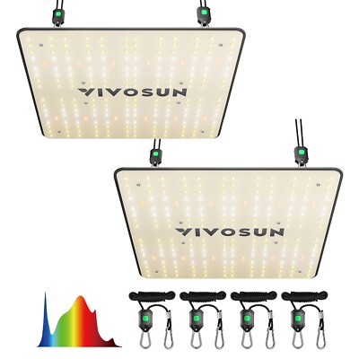 VIVOSUN 2PCS VS1000 Indoor LED Grow Light Full Spectrum Dimmable 2x4ft Grow Tent
