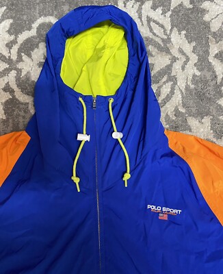 Polo Ralph Lauren Polo Sport Windbreaker Hooded Jacket Mens Sz