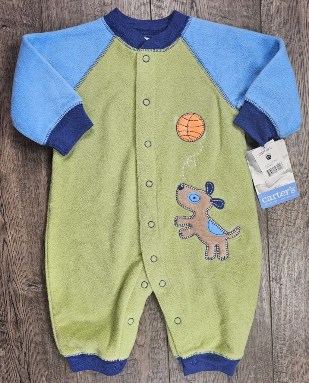 Baby Boy Clothes New Vintage Carter's 3-6 Month Dog Thick Fleece Outfit