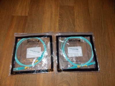 Lot of 2 7 ft Fiber Optic Patch Cord LC/UPC-LC/UPC-OM4-DX