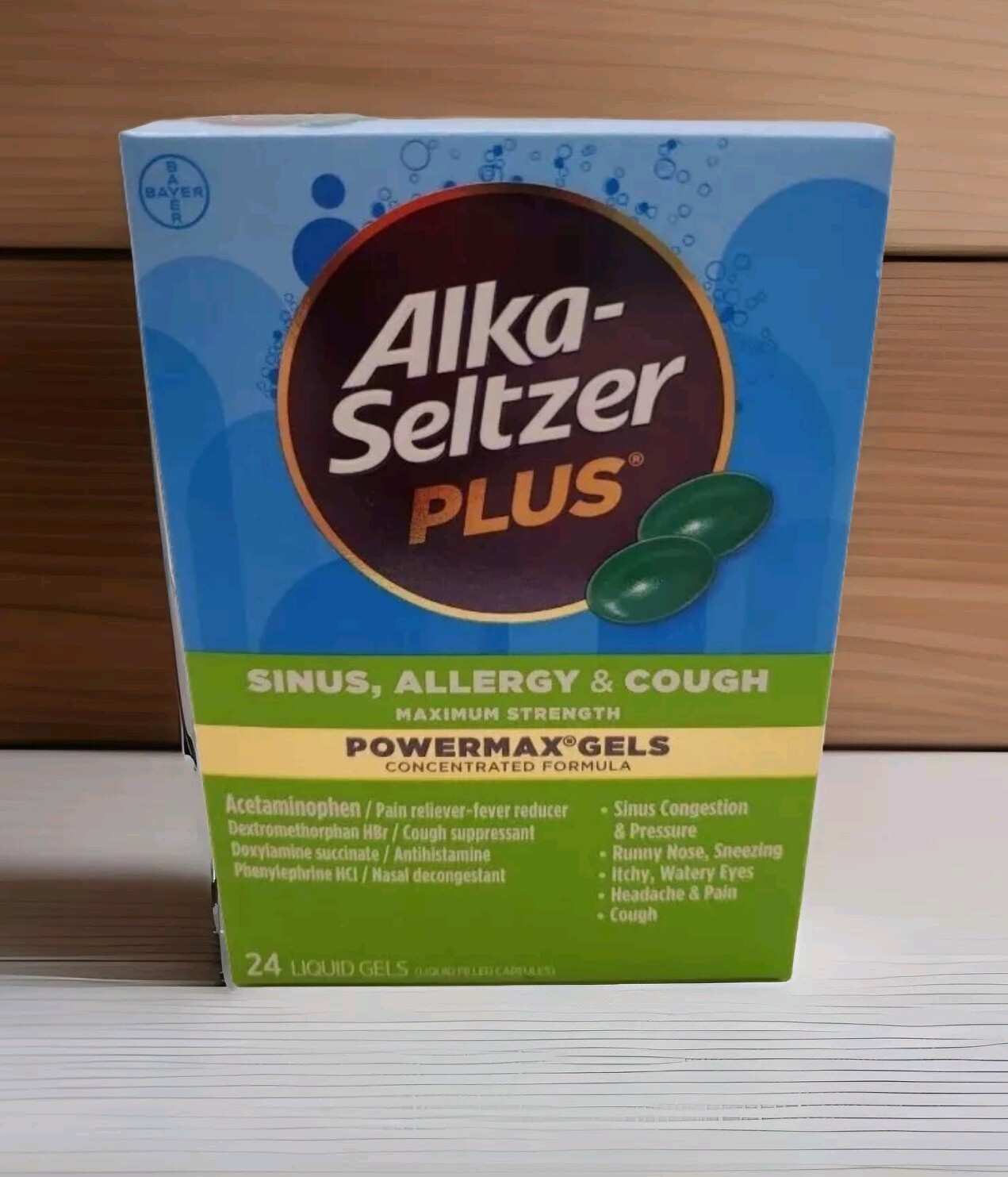 Alka-Seltzer Plus Maximum Strength PowerMax Gel Sinus Allergy Cough 24 ...