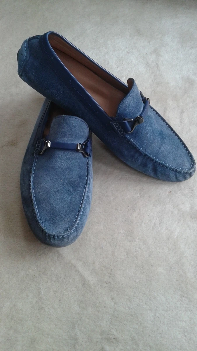 Hugo boss blue suede shoes sale