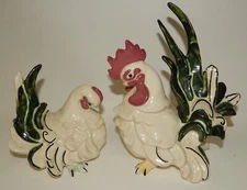 Vintage Kay Finch California Signed Hen & Rooster Figurines