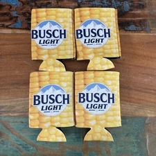 Busch Light Corn Coozie Koozie Pack Of 4- Brand New