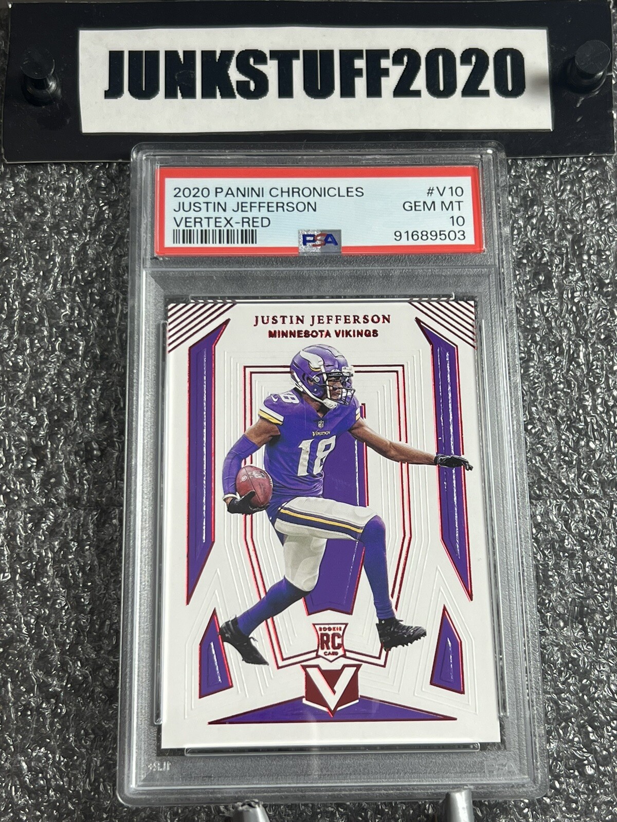 Justin Jefferson Panini Chronicles Vertex #V10 Red