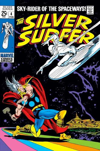 Silver Surfer Thor Art Hand Vintage Comicbook Reprint Poster 12X18 inches Marvel