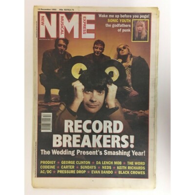 NEW MUSICAL EXPRESS NME MAGAZINE  12 DECEMBER 1992 PRODIGY BLACK CROWES. NPBOX16
