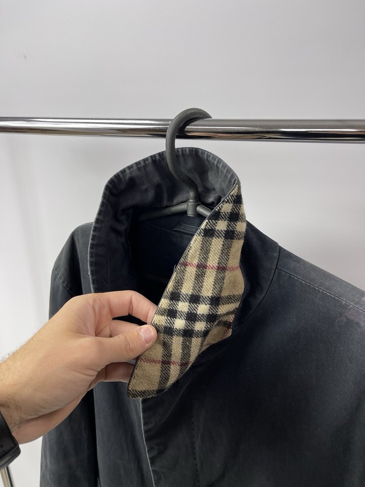 Burberry London Jacket Size L Vintage 90s Black eBay
