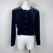 Vintage Velvet Jacket Womens Eight Cropped Velvet Goth Holiday 80s 90s USA Made