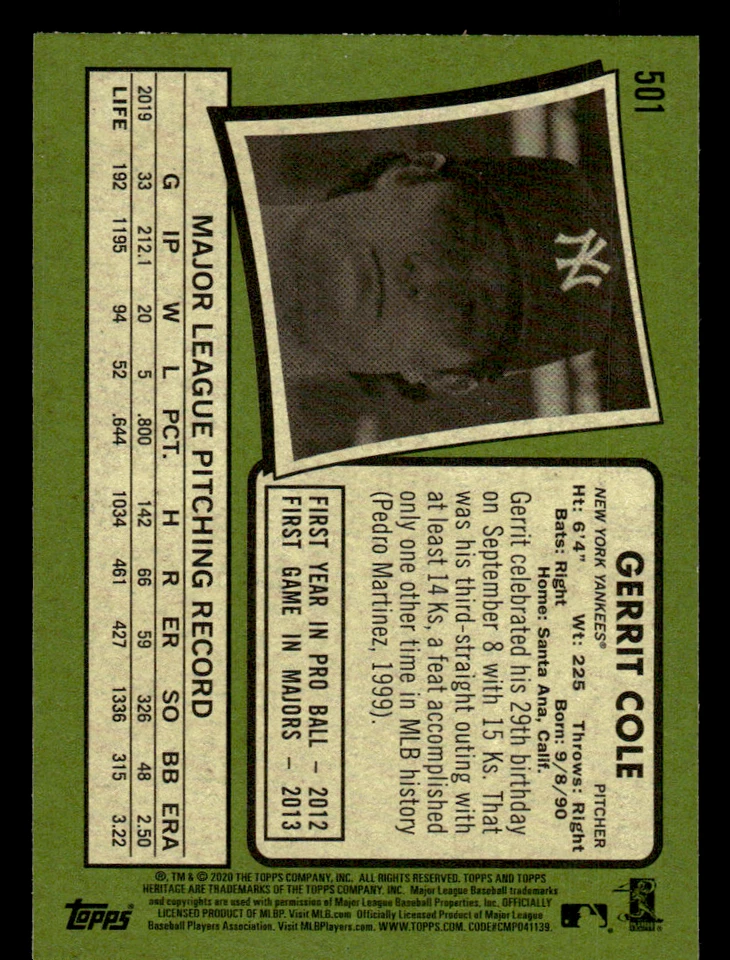 2020 Heritage High Number singles #'s 501-725 *Free Shipping* build your own lot - Image 2 of 2