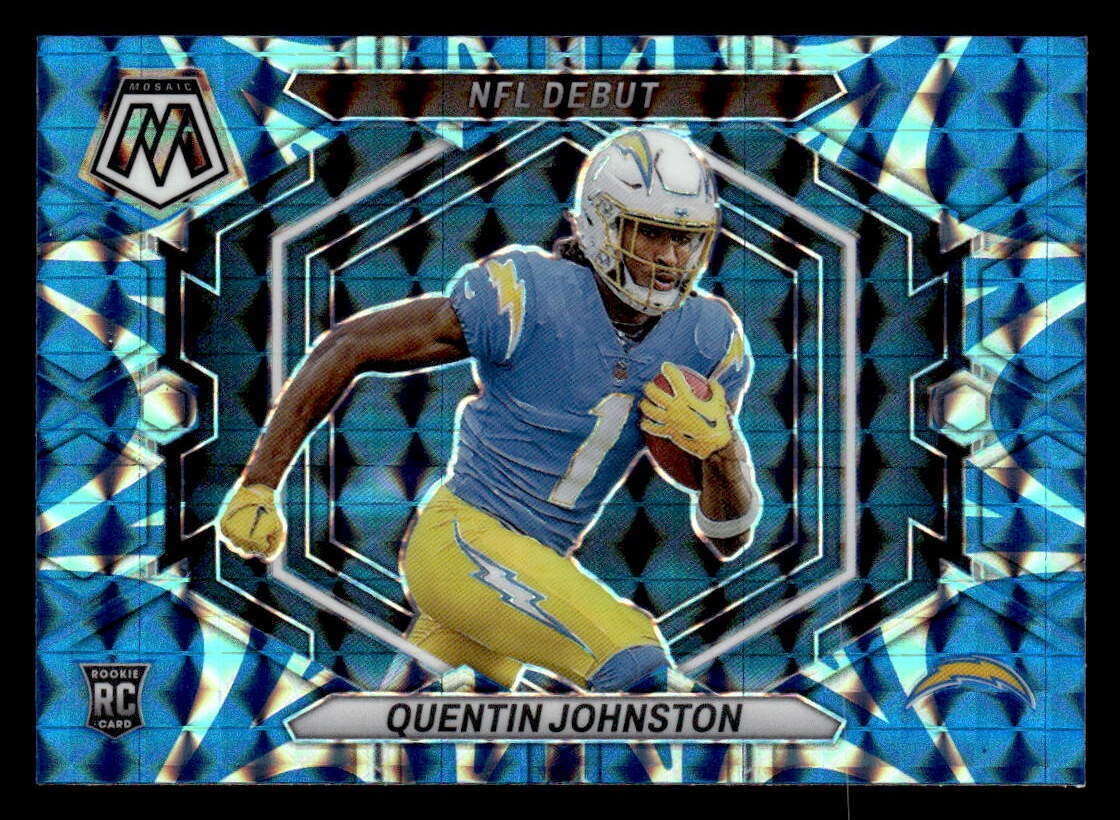 2023 Panini Mosaic #ND-16 Quentin Johnston Reactive Blue Mosaic