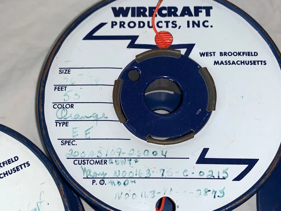 3x carretes de 26AWG 7/34 alambre, azul, púrpura y naranja. Aprox. 300-400 pies cada uno Foto 4 de 4