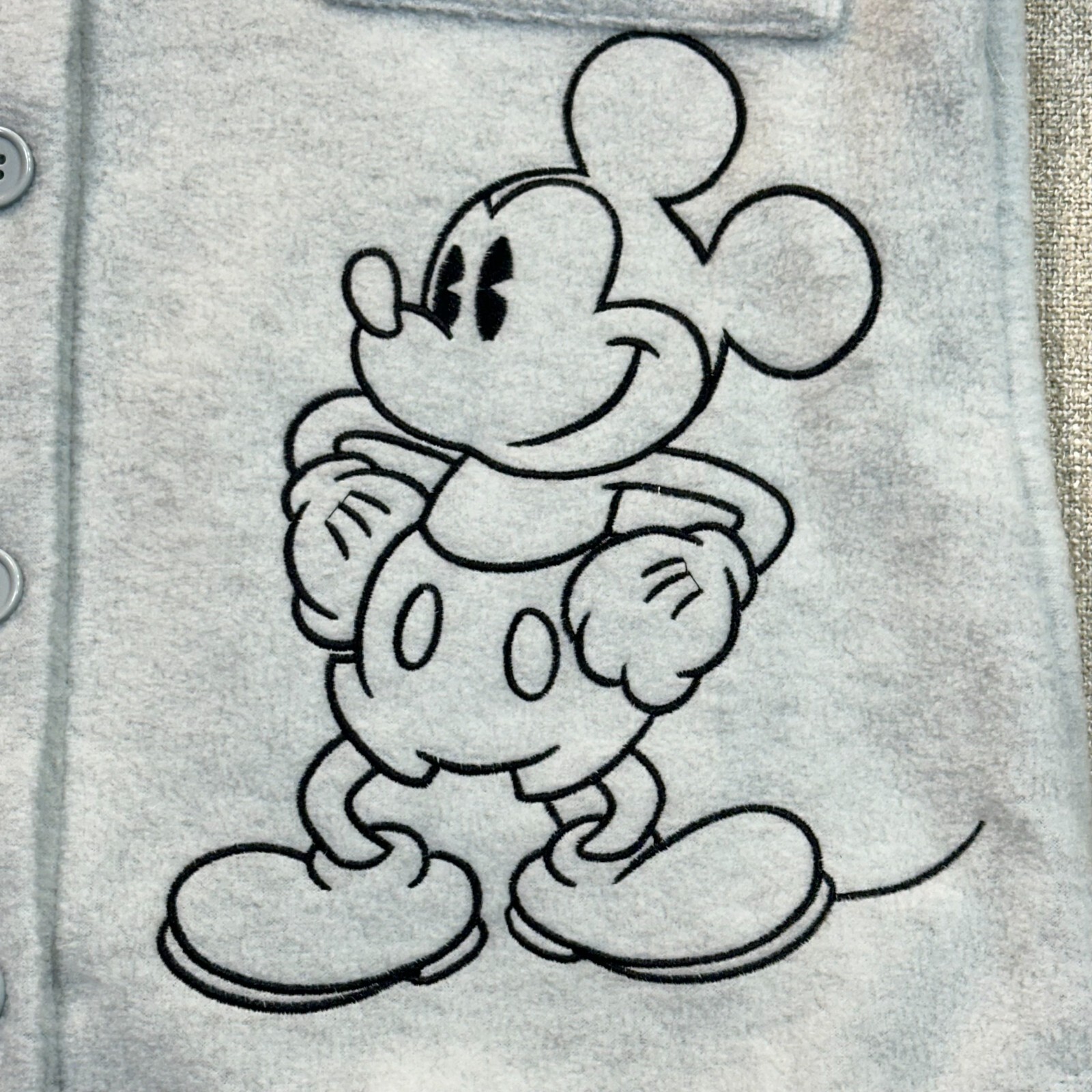 Mickey Mouse Fleece Shacket Buttoned Jacket Embro… - image 5