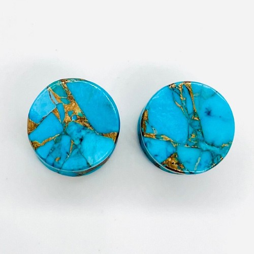 Naga Body Piercing Jewelry Natural American Blue Copper Turquoise Stone Ear Plug - Picture 5 of 9