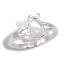 Pear Cabochon Split Shank Ring Mounting