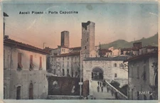 POSTCARD *27 ASCOLI PICENO BRANDS CAPUCHIN PORTA HISTORY MEMORY TRAVELLED 1934