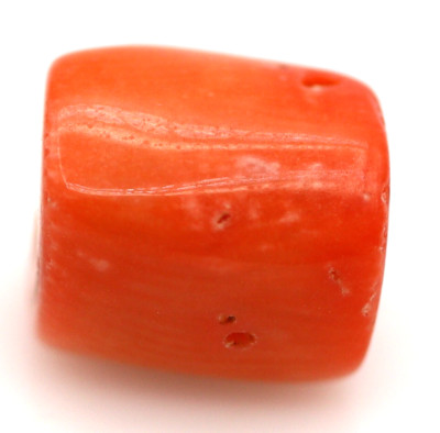 Big Size Drilled Bead Orange Color Natural Loose Coral For Jewelry Use 14.84 Ct