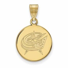 10k Gold NHL Columbus Blue Jackets Medium Disc Pendant