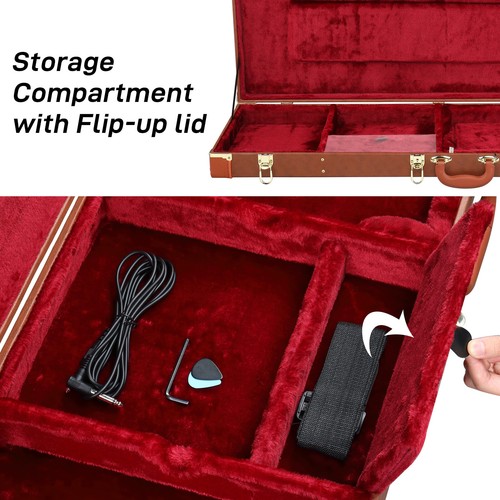 Electric Guitar Hard Case Square Hardshell Case Lockable Fits For GST GTL 170 SG - Picture 31 of 32