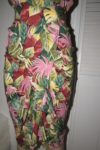 Vtg 1980's Wiggle hourglass fitted Dress Pin up Bombshell w/Belt Statement Party - Picture 21 of 22