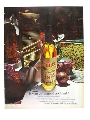 Grants Blended Scotch Whisky Holiday ADVERT Vintage 1960s MOD Cocktail Bar Decor