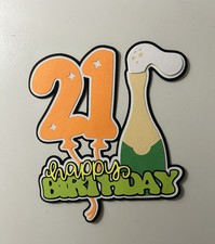 Happy 21st Birthday Scrapbook Title Handmade Paper Pieced Die Cut 21