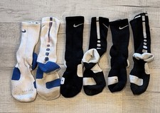 Nike Elite Crew Socks Medium 6-8 3 Pairs  See Photos For Condition - Original
