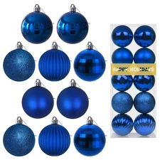 Royal Blue 3.2" Large Christmas Balls - Christmas Tree Decoration Ornaments S...