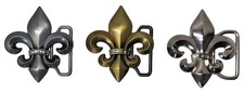 Fleur De Lis Belt Buckles Lot 3 Rhinestone Silver Gold Antique Tone