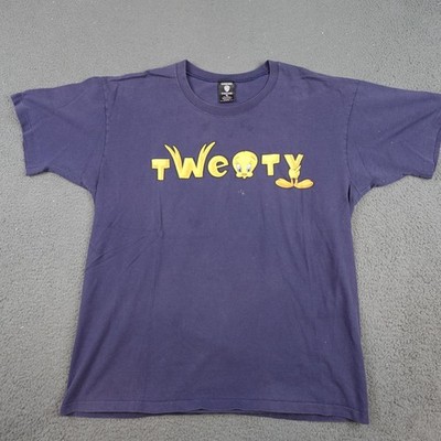 Vintage Tweety Looney Tunes Shirt Mens XL Blue Graphic Warner Bros 90s Cartoon
