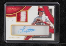 2022 Panini Immaculate Prime Relics Clear Jacket /10 Luke Williams #ICP-LW 0zu6