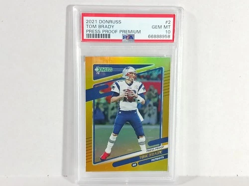 Tom Brady Press Proof Premium PSA 10 Gem Mint Gold Reflective Patriots Donruss