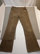VTG 70s Levis 646 Bell Bottom Corduroy Brown Pants Blank White Tab USA 32x32
