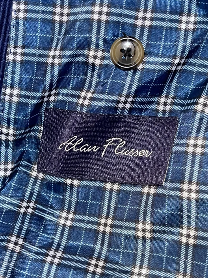 Blazer Alan River Para Hombres 44R Azul Pana Dos Botones Abrigo Deportivo Forro a Cuadros Foto 4 de 4