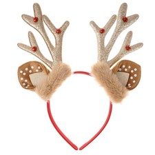 Christmas Reindeer Antlers Headband Xmas Antlers Headband with Bells Cute Rei...