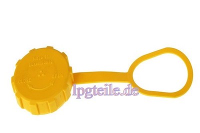 ACME LPG Tankdeckel Gelb Schraubkappe mit Sicherheitslasche Autogas GPL