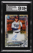 2021 Bowman Chrome Prospect Speckle Refractor Carlos Colmenarez SGC 10 Auto ya6