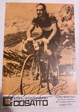 Autografo Gino Bartali Su Cartolina Cosatto Anni 70 Circa