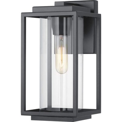 Progress Lighting Macstreet 12 in. 1-Light Matte Black Modern Outdoor Wall with