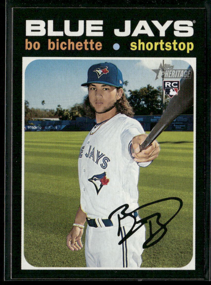 2020 Topps Heritage #52 Bo Bichette Rookie Action Variation SP
