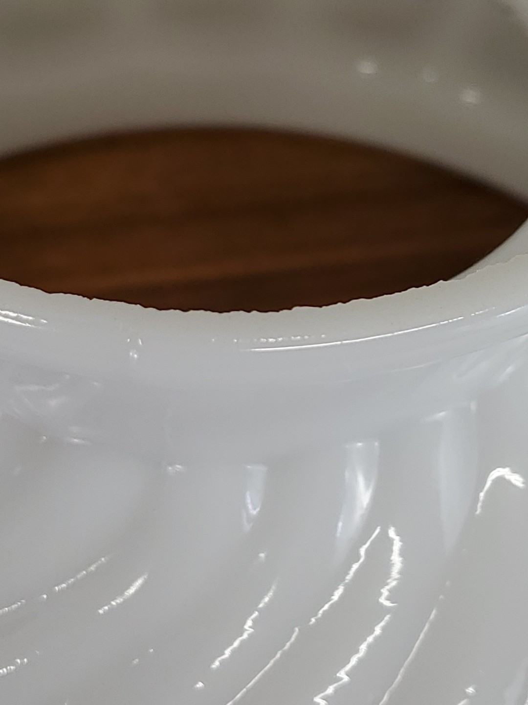 Antique Vtg Milk Glass Student Oil Lamp Shade Swirl Ribbed Melon White 10"Fitter