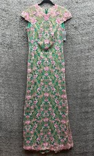NWT Tadashi Shoji Floral Embroidered Miho Garden Gown Petal Jade Womens Size 8