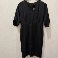 Banana Republic Black V-Neck Dolman Sleeve Sheath Dress 10 Petite NWT $110