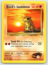 Brock's Sandshrew 72/132 Common Gym Heroes Pokemon Unlimited Lightly Played