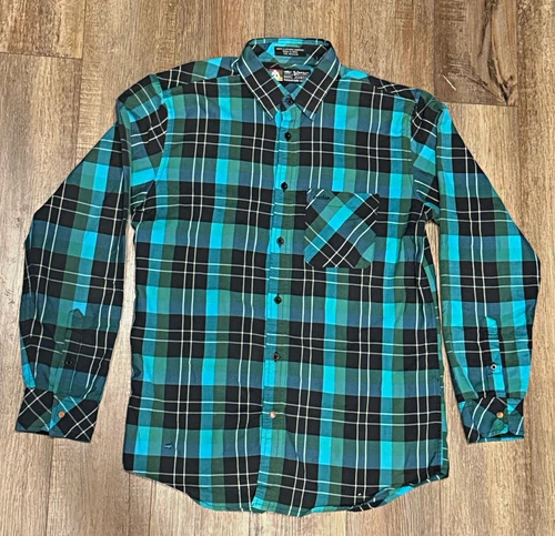 2007 Matix Marc Johnson Signature Series Plaid Woven Button-Up Shirt M Pockets - product listing photo